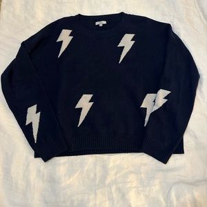 Rails blue and white lightning bolt wool sweater
